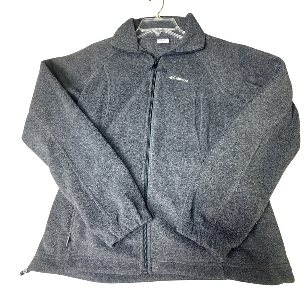 Columbia Benton Springs Fleece Jacket Gray Full Zip WL6439 Mens Medium